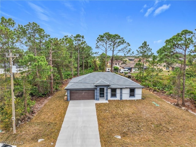 view of front of house with a garage