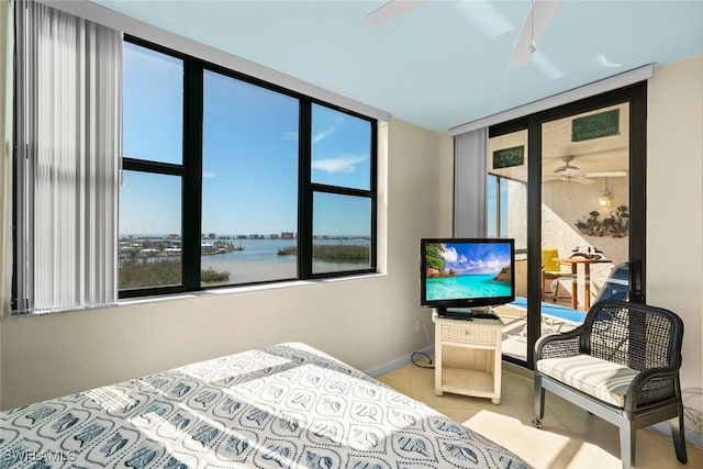 view of tiled bedroom