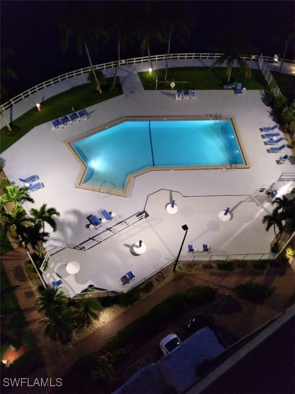 view of pool featuring a patio