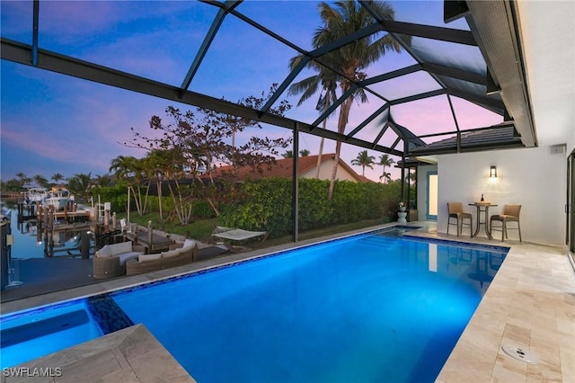 100 Templewood Ct, Marco Island, FL 34145 - swimming pool featuring a patio area and a lanai