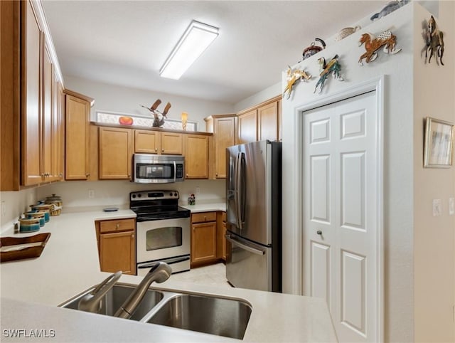 kitchen with appliances with stainless steel finishes and sink