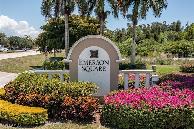 view of community sign