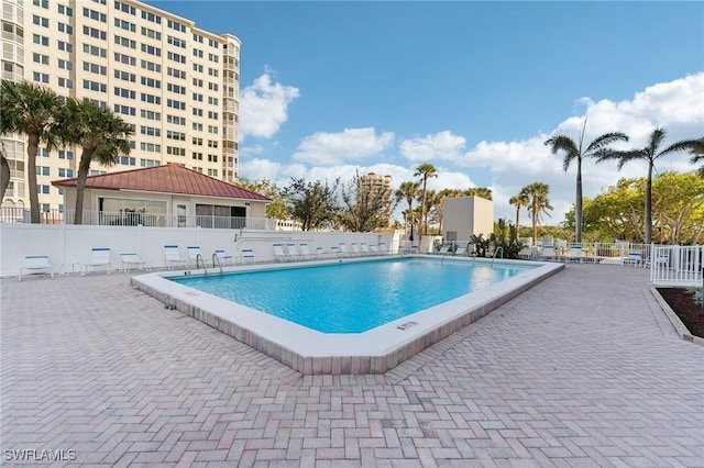 view of pool with a patio