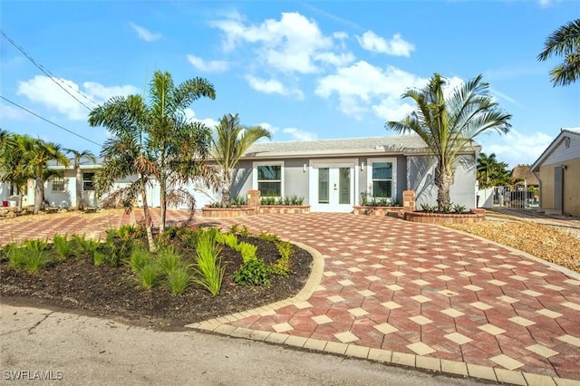 view of front facade with french doors