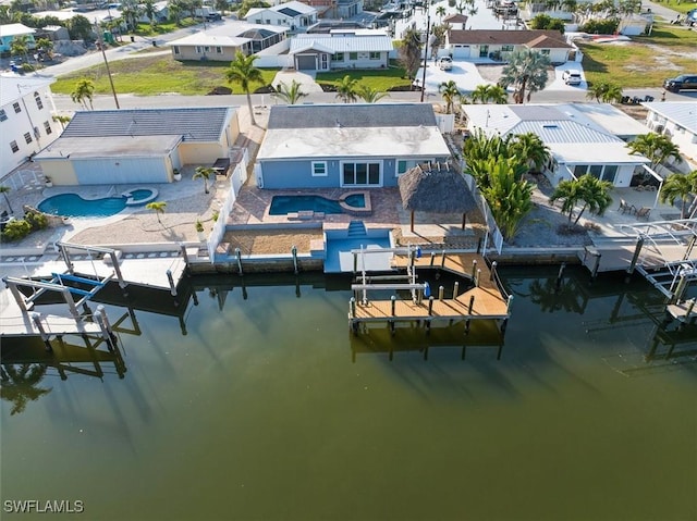 exterior space featuring a water view