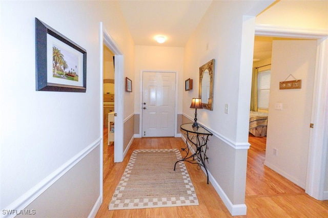 hallway featuring light hardwood / wood-style floors