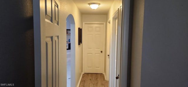 hall featuring light hardwood / wood-style floors