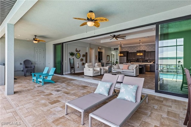 view of patio featuring outdoor lounge area