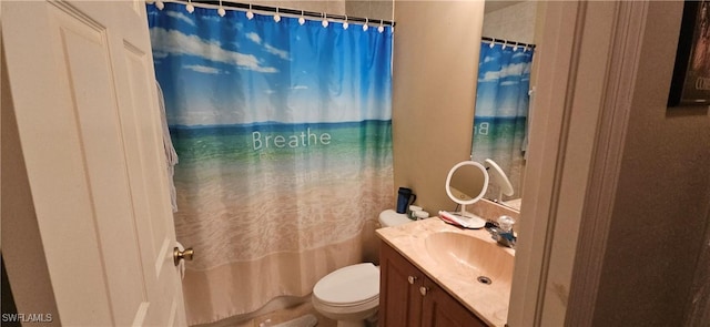 bathroom with toilet and vanity