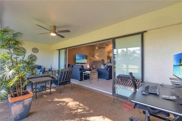 view of patio / terrace with ceiling fan