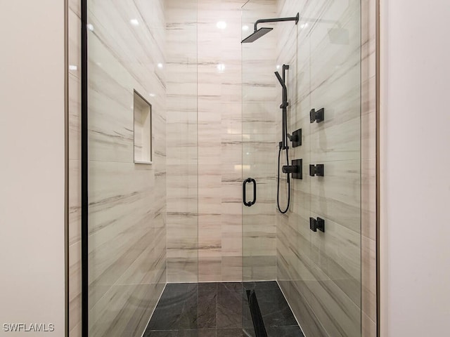 bathroom featuring walk in shower