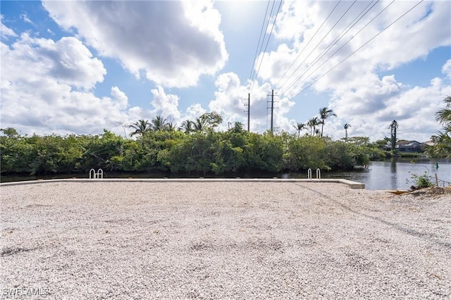 exterior space featuring a water view