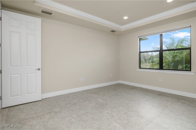 unfurnished room featuring ornamental molding