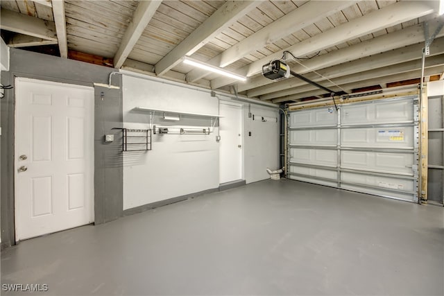 garage featuring a garage door opener