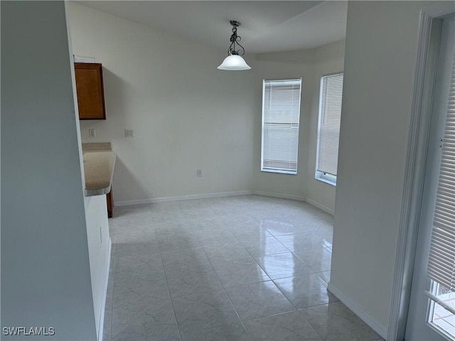 view of unfurnished dining area