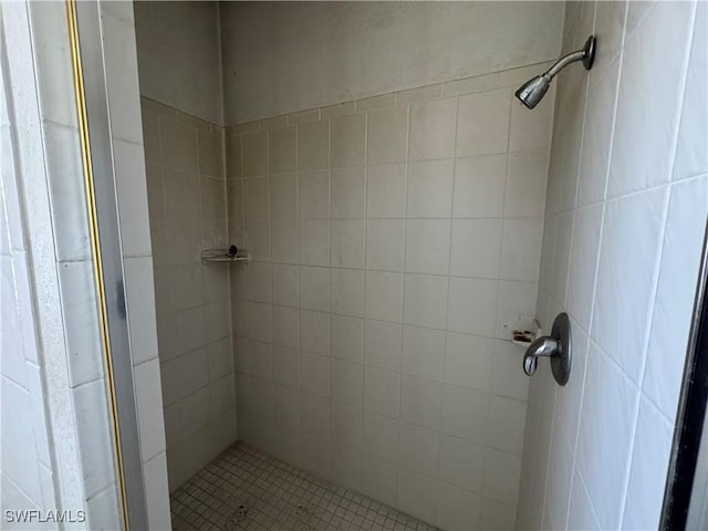 bathroom with a shower stall