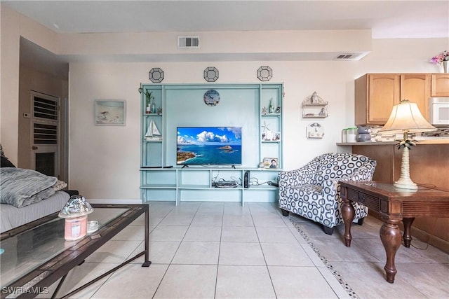 view of tiled living room