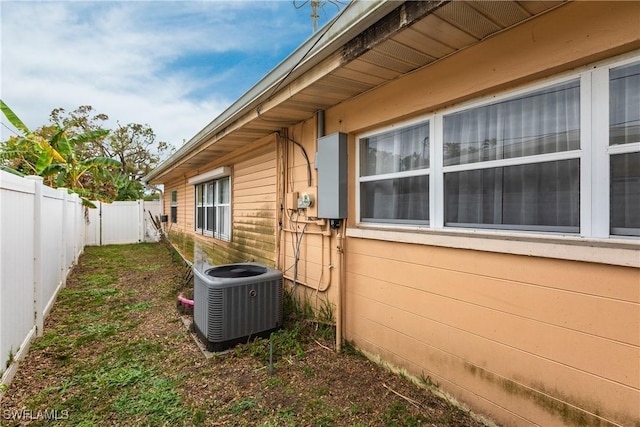 view of home's exterior featuring central AC