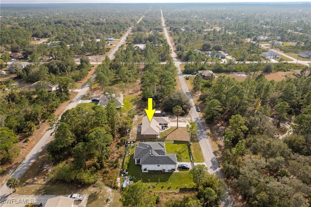 aerial view with a residential view