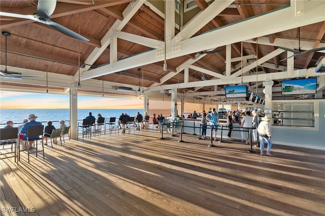exterior space featuring a water view