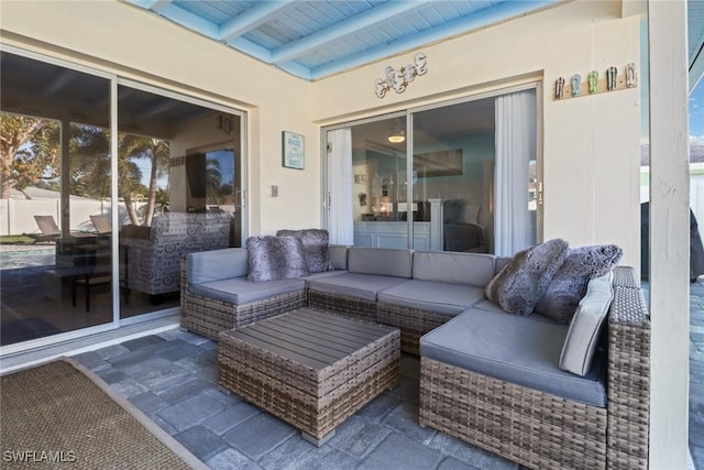 view of patio with an outdoor living space