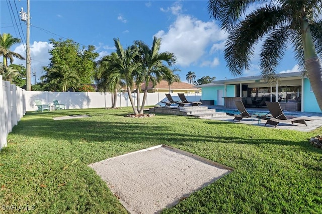 view of yard with a patio area