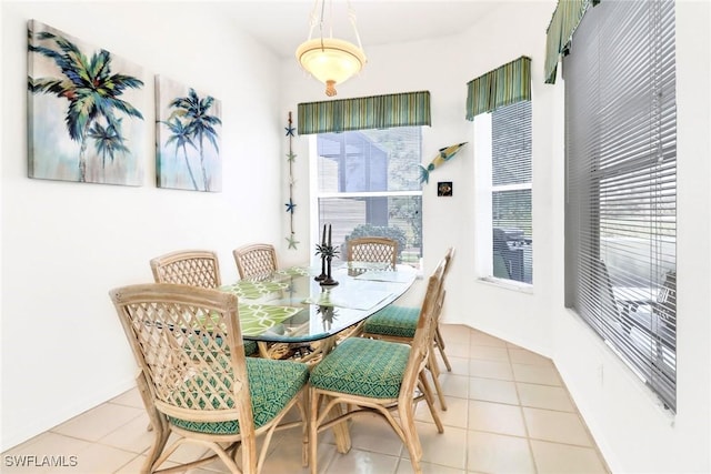 view of tiled dining space