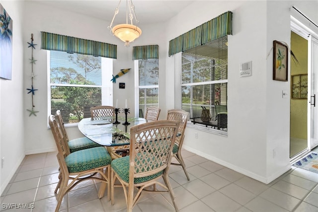 view of tiled dining space