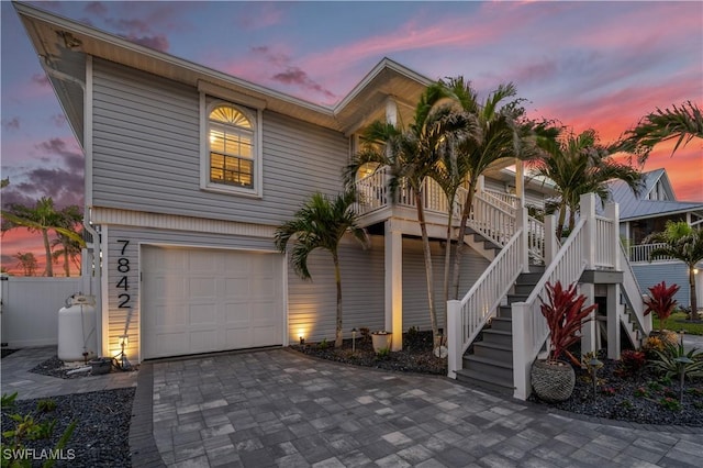 view of front facade featuring a garage