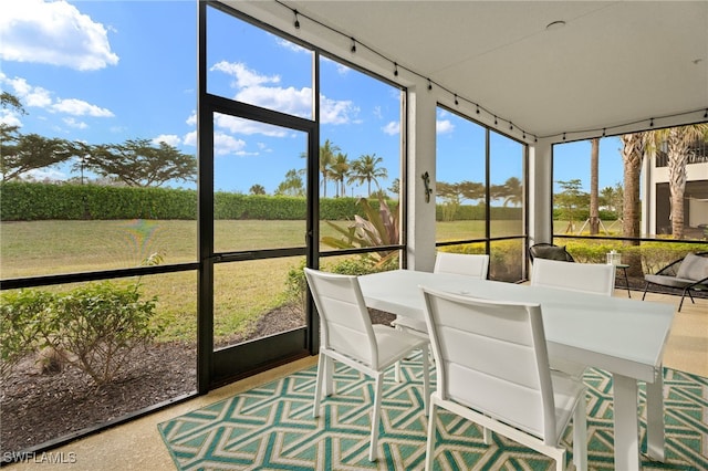 view of unfurnished sunroom