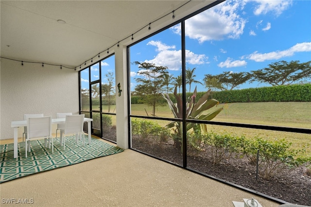 view of unfurnished sunroom