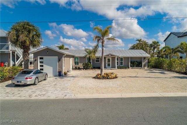 view of front facade with a garage