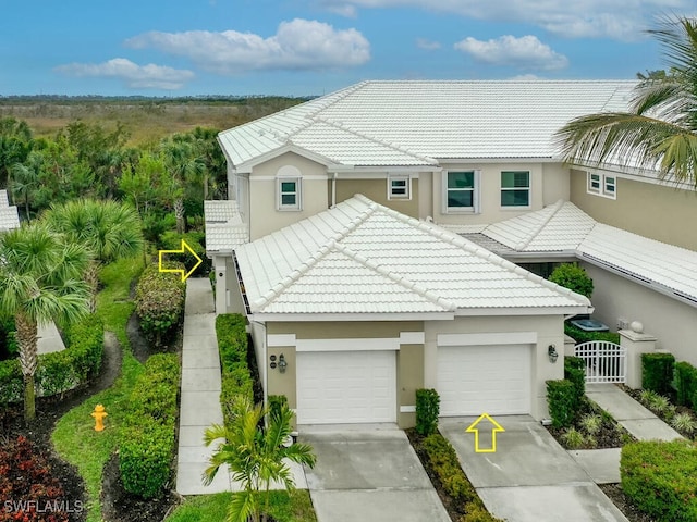 view of front of house with a garage