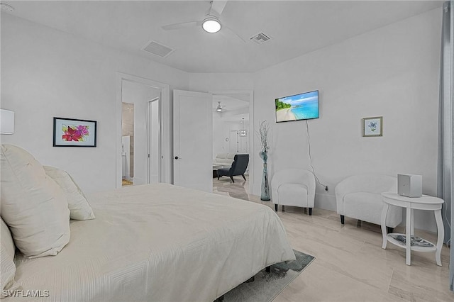 bedroom with ceiling fan