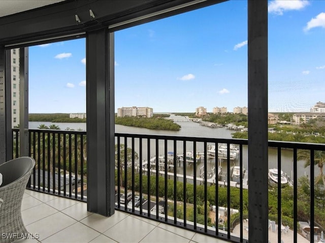 balcony with a water view