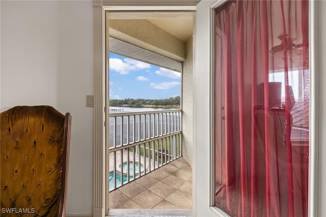 balcony with a water view