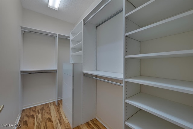 walk in closet featuring light wood-type flooring