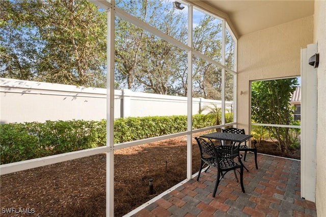 view of unfurnished sunroom