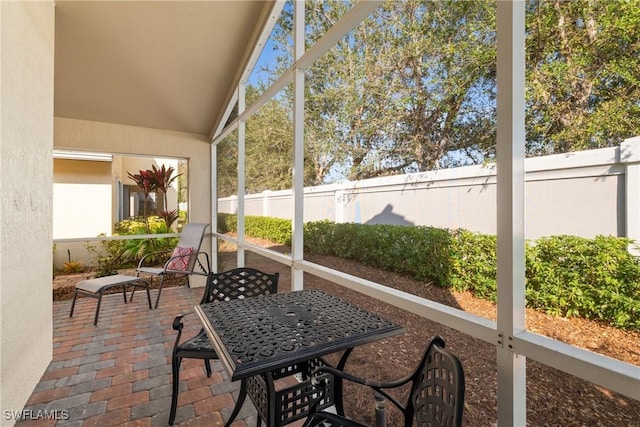 view of sunroom