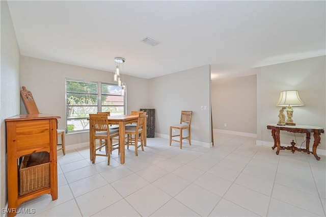 view of tiled dining space