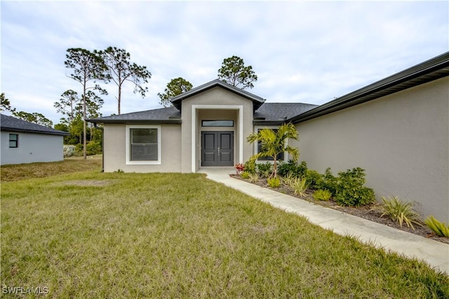 exterior space featuring a lawn