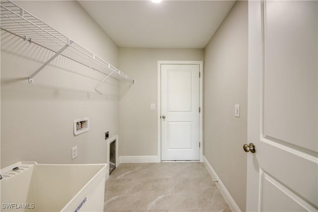 laundry room with washer hookup and electric dryer hookup