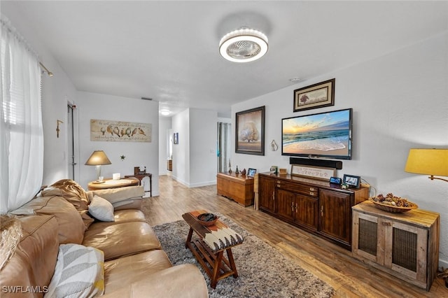 living room featuring light hardwood / wood-style floors