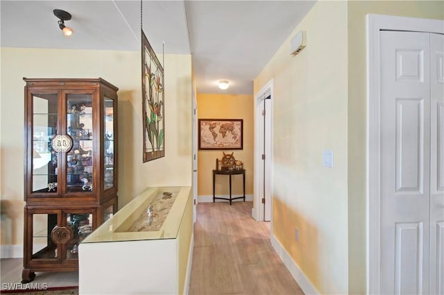 hall featuring light hardwood / wood-style floors