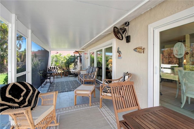 view of sunroom