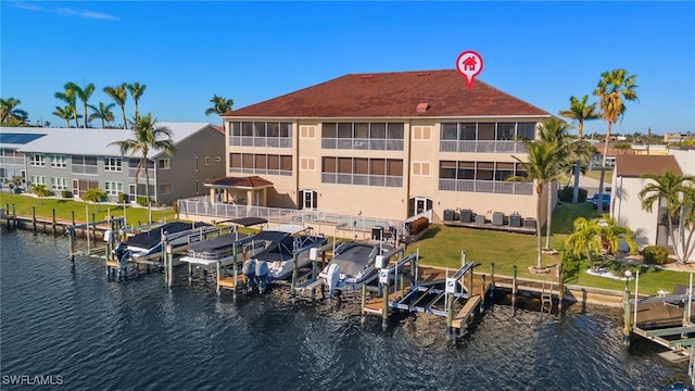 water view with a dock