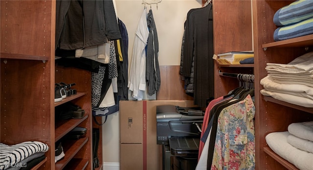 view of walk in closet