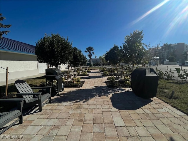 view of patio with area for grilling