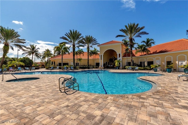 view of pool with a patio area