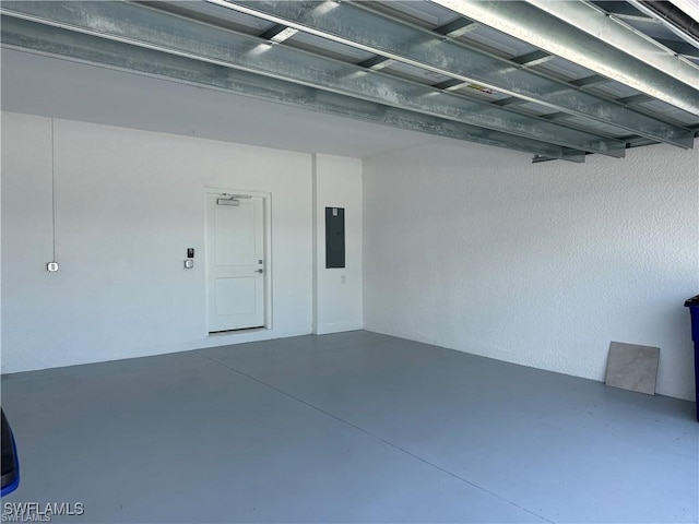 garage with electric panel